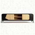 Modern wooden and metal TV stand with storage 160 x 40 x 50cm