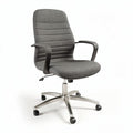 Office chair with adjustable seat height and gray fabric upholstery 60 x 65 x 100cm