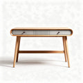 Wooden desk with storage drawer and minimalist design in natural color 120 x 60 x 75cm