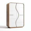 Modern decorative cabinet with white and wood finish 80 x 40 x 120cm