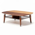 Wooden coffee table with metal legs and open storage shelf 120 x 80 x 45cm